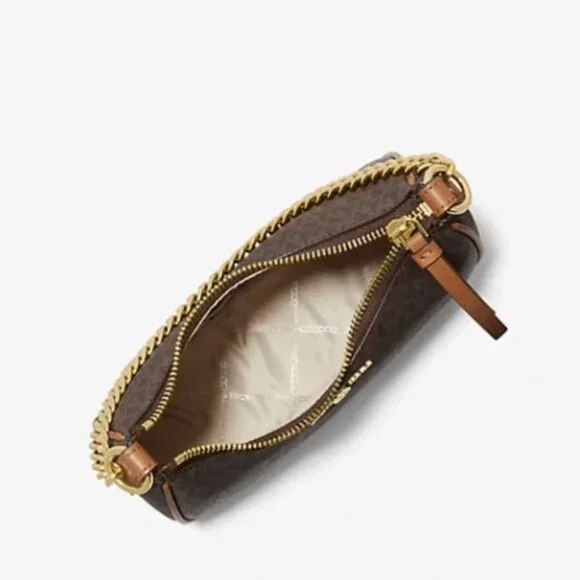 NWOT Michael Kors Monogram Jet Set Charm Small Logo Pochette - Picture 3 of 10